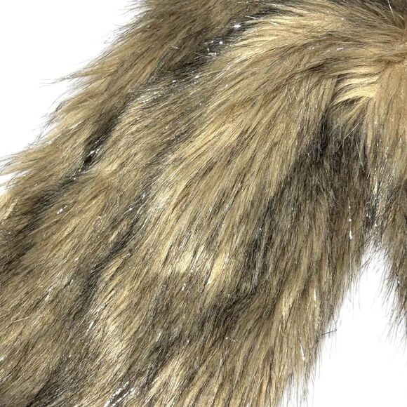 UNREAL FUR X NUULY Stardust Faux Fur Cropped Jacket Metallic Mob Wife Glam Coat - Picture 7 of 12